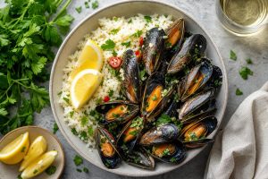 High-Protein Garlic Mussel Bowl: 38g Protein Per Serving