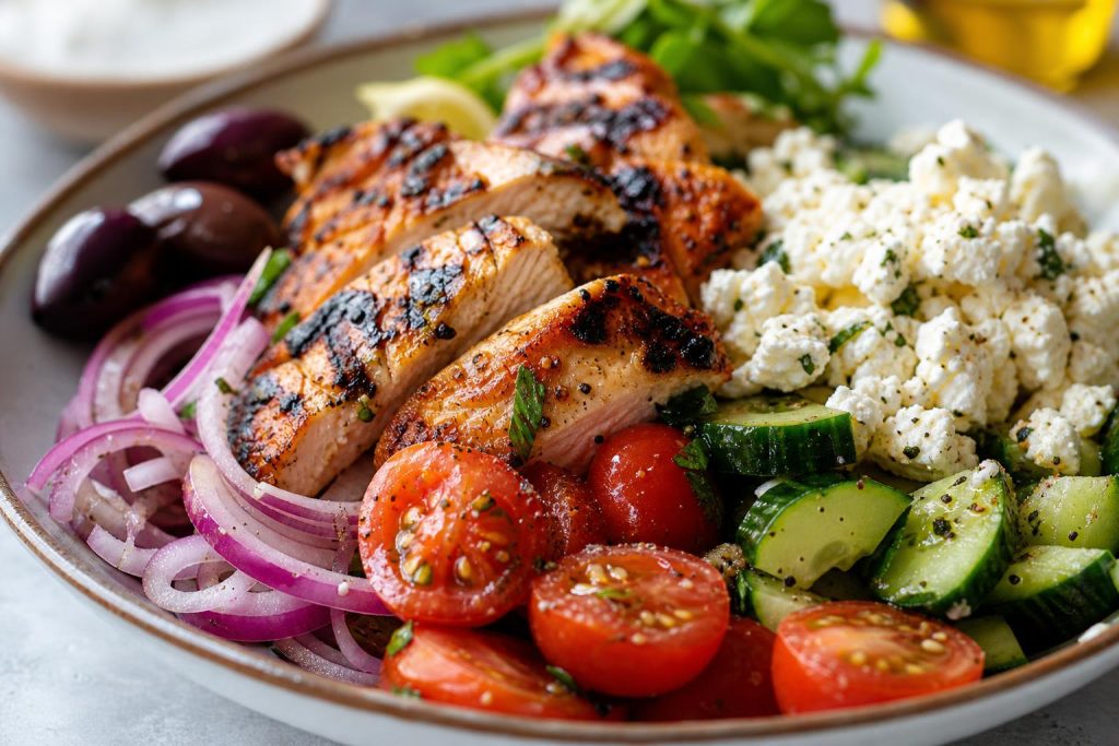 High-Protein Greek-Style Chicken & Feta Bowl: 42g Protein Per Serving