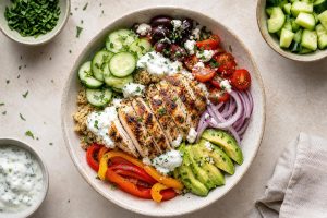 High Protein Greek Yogurt Chicken Bowl: 42g Protein Per Serving