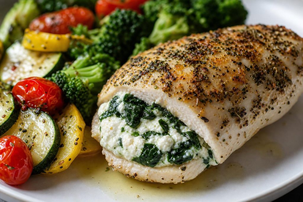 High-Protein Italian Herb Chicken Breast with Ricotta & Spinach: 38g Protein Per Serving
