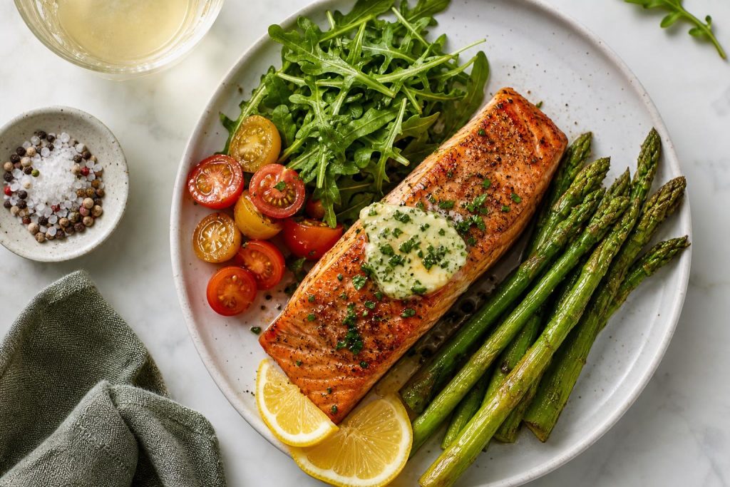 High-Protein Seared Salmon with Herb Butter: 42g Protein Per Serving