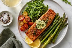 High-Protein Seared Salmon with Herb Butter: 42g Protein Per Serving