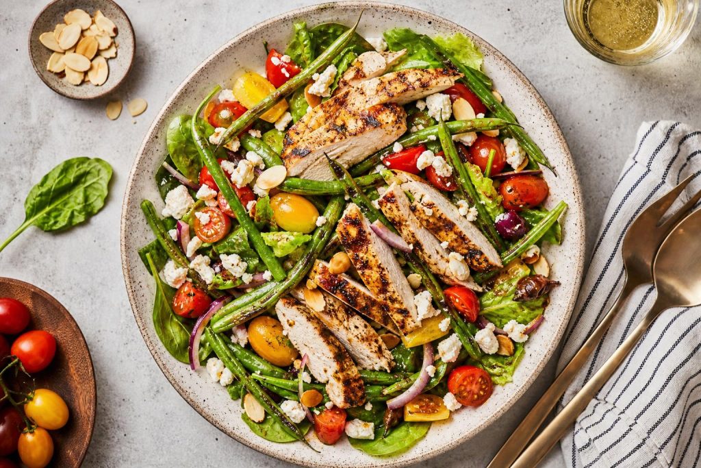 Grilled Green Bean & Chicken Salad: 42g Protein Per Serving