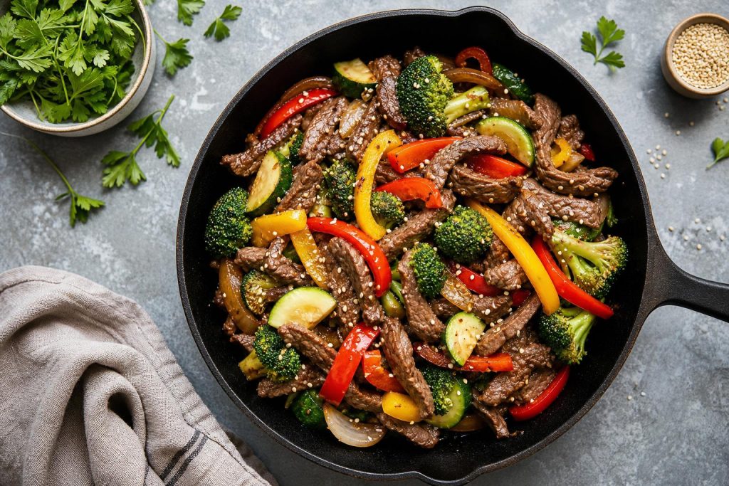 High-Protein Beef & Vegetable Skillet: 42g Protein Per Serving