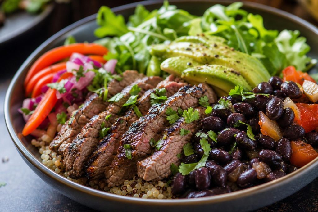 High-Protein Beef and Bean Power Bowl: 42g Protein Per Serving
