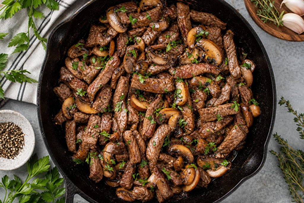 High-Protein Beef and Mushroom Skillet: 42g Protein Per Serving