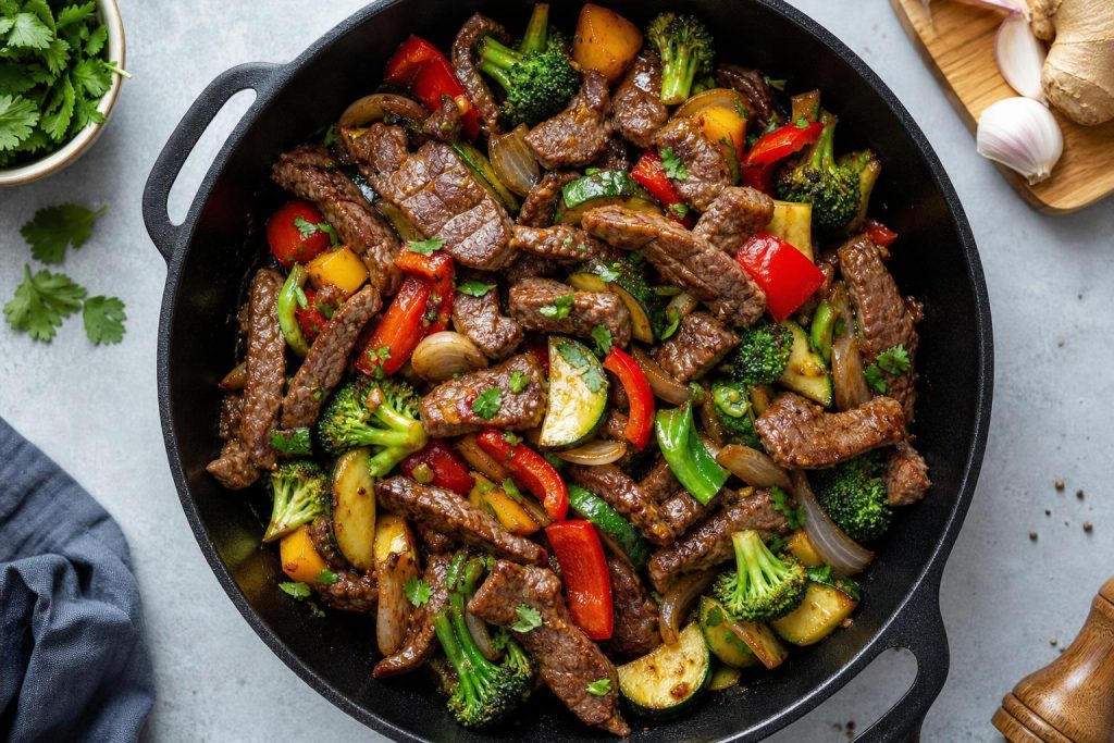 High-Protein Beef and Vegetable Skillet: 42g Protein Per Serving