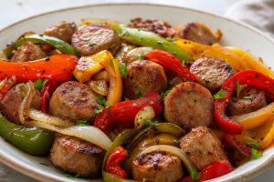 High-Protein Italian Sausage and Peppers: 38g Protein Per Serving