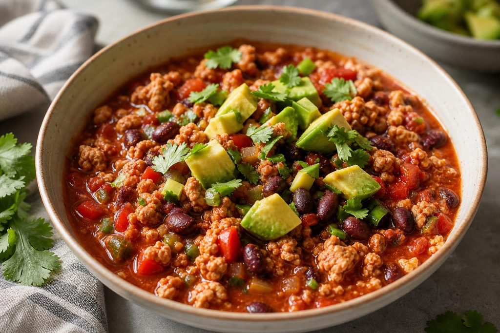 High Protein Turkey Chili: 45g Protein Per Serving