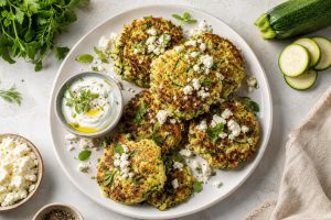 High-Protein Zucchini and Feta Fritters: 32g Protein Per Serving