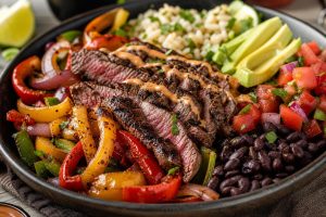 Protein-Packed Steak Fajita Bowls with Chipotle Lime Crema: 42g Protein Per Serving