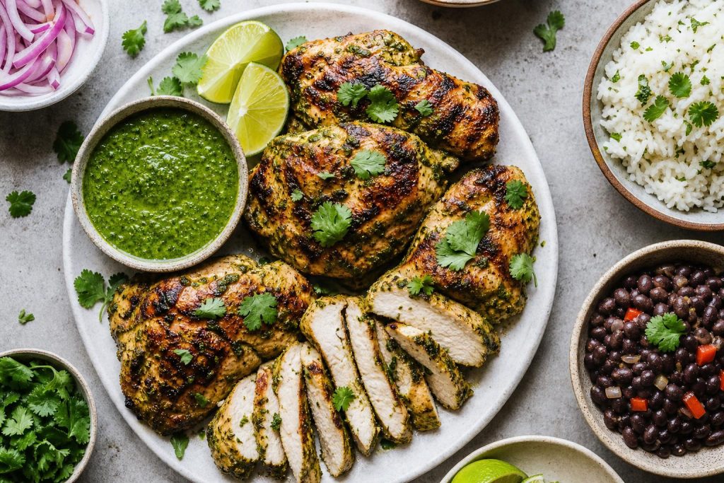 Peruvian-Style Cilantro Chicken with Jalapeño Sauce: 42g Protein Per Serving